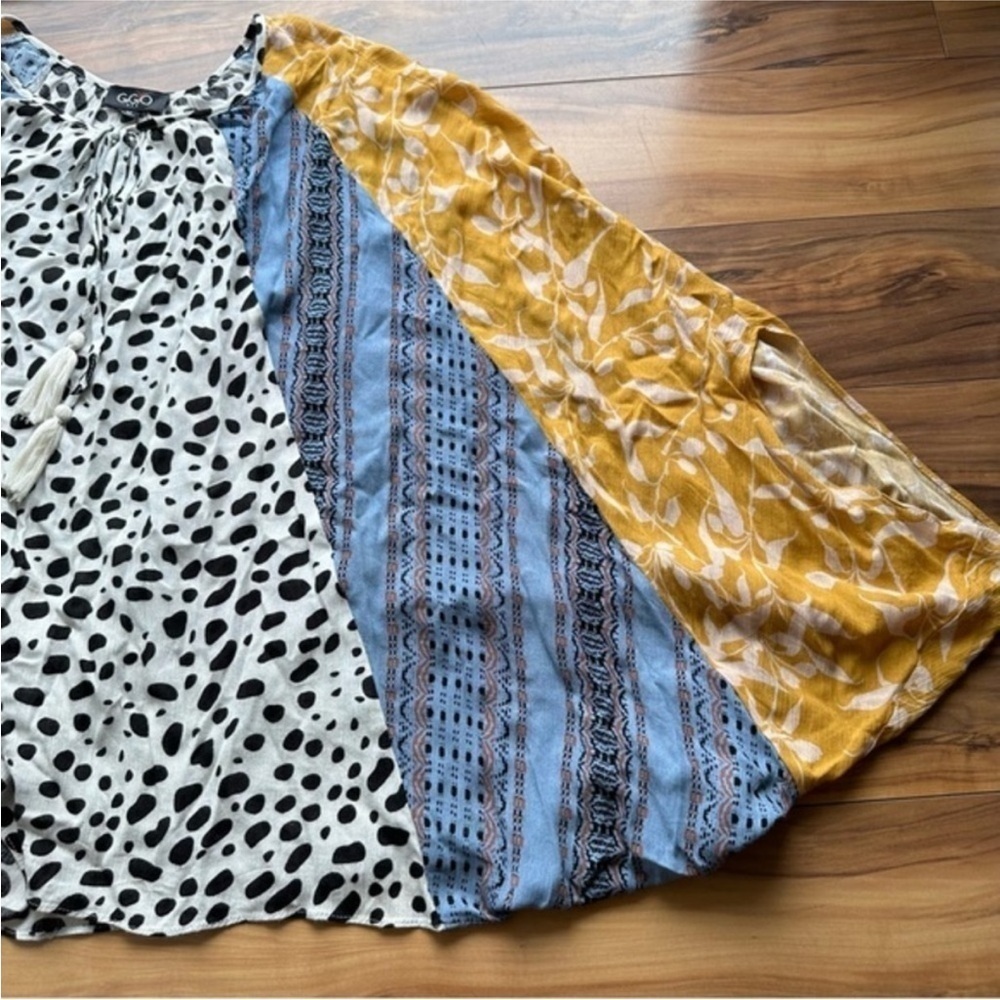 Boho Stylish Polka Dot and Patterned Women's Top XL - Picture 6 of 6
